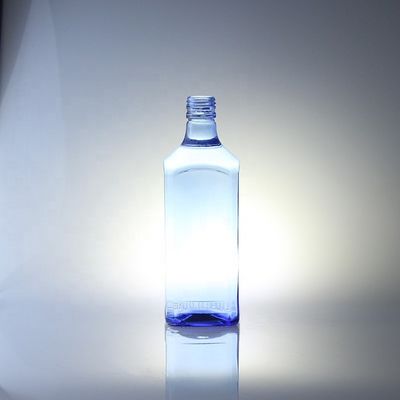 Acid Etch Custom Design Square 750ml Bottiglie di vetro blu per vodka Whisky Unico
