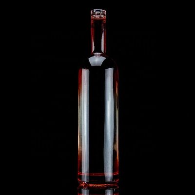 Rivestimento di colore rosso 750 ml bottiglia di tequila in vetro con design unico e sughero