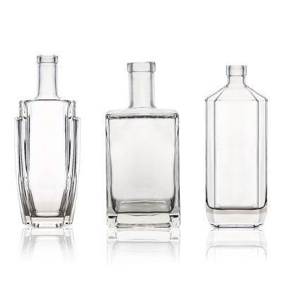 Vaso di qualità alimentare 700 ml 750 ml rum vodka whisky tequila gin bottiglia con tappo personalizzato