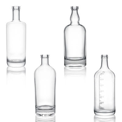 Rum Vodka Whisky Tequila Gin Bottiglia di vetro con tappo di sughero 500 ml Materiale Super Flint