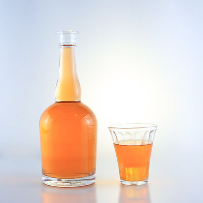 Tequila Rum Champagne Brandy Whisky Bottiglia in vetro con collo lungo e superficie deccale