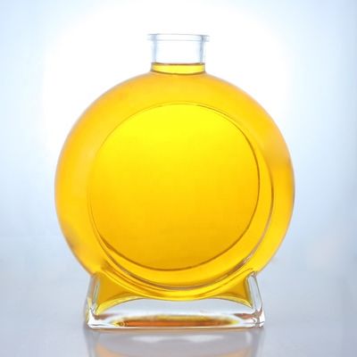 Bottiglia di vetro vuota a tenuta di sughero a fondo spessa per gin whisky rum tequila brandy