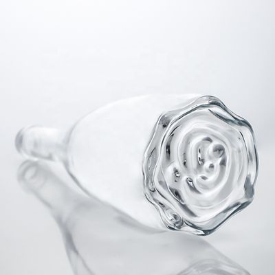 Logo personalizzato Unico Fondo floreale Super Flint Collo lungo 750ml Bottiglia di vetro per sughero gin