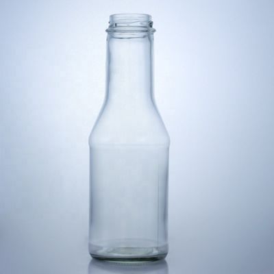 Bottiglia di vetro di pietra trasparente per succo di latte insalata salsa di peperoncino ketchup 300ml 500ml 700ml