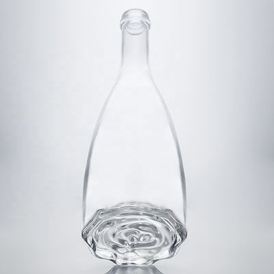 Logo personalizzato Unico Fondo floreale Super Flint Collo lungo 750ml Bottiglia di vetro per sughero gin
