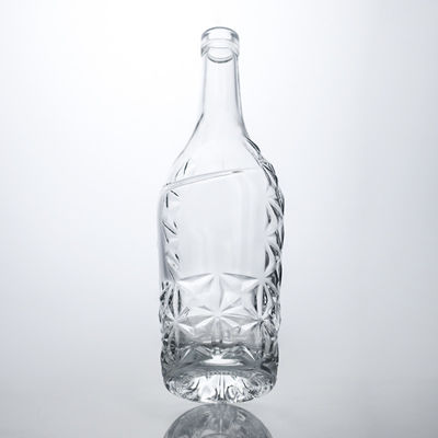 Forma personalizzata 750 ml Cromo lucidato Setta Stampa Spumante Vino Champagne Bottiglia di vetro con etichette metalliche