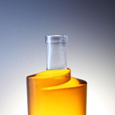 Acid Etch Surface Handling Cork Cap Twist in forma di fondo spesso Vodka 750 ml Bottiglia di vetro