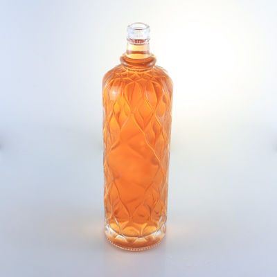Bottiglia di vetro a incisione trasparente da 750 ml per gin rum champagne brandy tequila whisky liquore