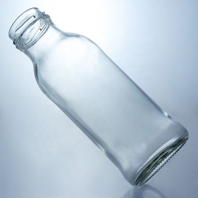 Bottiglia di bevande in vetro trasparente Popolare 100ml260ml 500ml 1000ml Bottiglia rotonda con tappo a vite