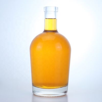 Bottiglia di vino di forma ovale trasparente 500 ml 700 ml 750 ml con tappi per bevande