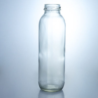 Materiale del colletto Vetro 350ml Bottiglia di vetro a forma rotonda con tappo a vite con logo personalizzato unico