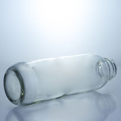 Materiale del colletto Vetro 350ml Bottiglia di vetro a forma rotonda con tappo a vite con logo personalizzato unico