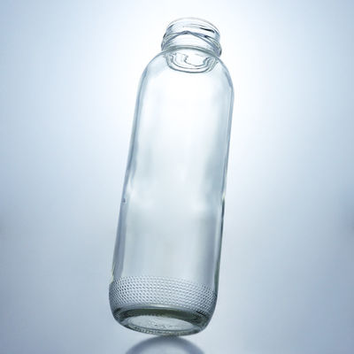 Materiale del colletto Vetro 350ml Bottiglia di vetro a forma rotonda con tappo a vite con logo personalizzato unico