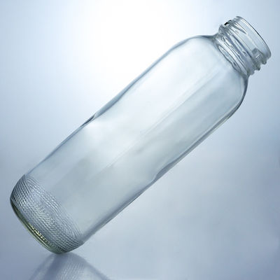 Materiale del colletto Vetro 350ml Bottiglia di vetro a forma rotonda con tappo a vite con logo personalizzato unico