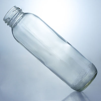 Materiale del colletto Vetro 350ml Bottiglia di vetro a forma rotonda con tappo a vite con logo personalizzato unico