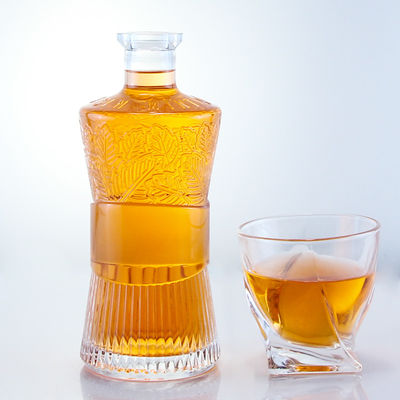 Bottiglia di vetro trasparente da 750 ml a 1000 ml per gin rum vodka whisky personalizzato