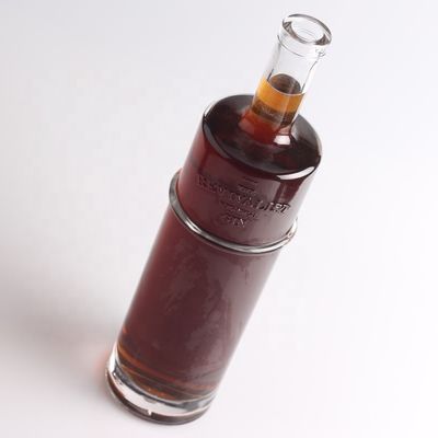 Bottiglia di tequila in vetro con incisione di 750 ml per litro, di forma rotonda e sigillo a sughero