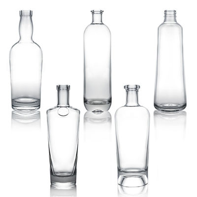 Materiale di base Vetro personalizzato 500ml 700ml 750ml Super Flint Rotondo Bottiglia di vetro trasparente