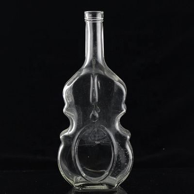 Bottiglie di vetro a forma di chitarra da 700 ml con tappo di sughero per whisky di vodka chiaro o personalizzato