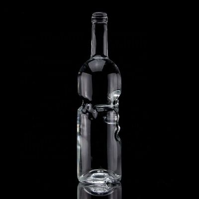 Bottiglie di vetro a forma di chitarra da 700 ml con tappo di sughero per whisky di vodka chiaro o personalizzato