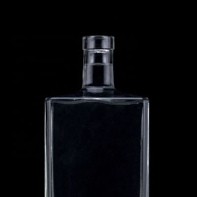 Stampa a schermo Bottiglia di vetro trasparente da 1000 ml per vodka a forma quadrata con tappo a vite