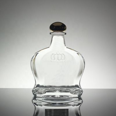 Logo Bottiglia di vetro stampata Vodka Whisky con capo a vite e forma di granata