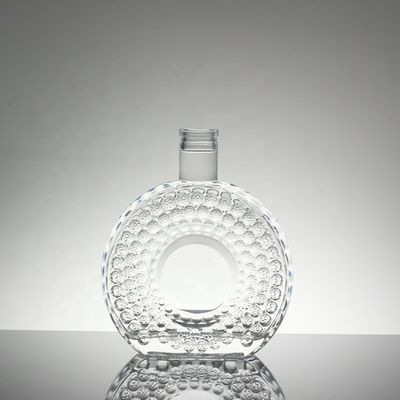 Logo Bottiglia di vetro stampata Vodka Whisky con capo a vite e forma di granata