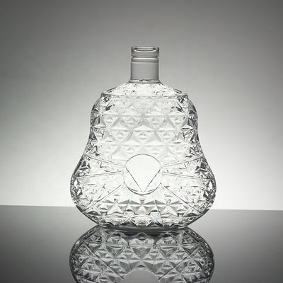 Logo Bottiglia di vetro stampata Vodka Whisky con capo a vite e forma di granata
