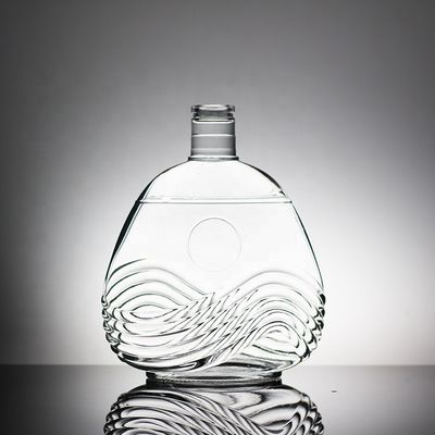 Logo Bottiglia di vetro stampata Vodka Whisky con capo a vite e forma di granata