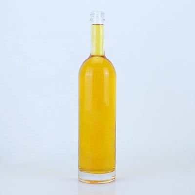 Logo personalizzato 700ml 750ml bottiglia di vetro a forma rotonda con finitura superiore a vite
