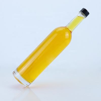Logo personalizzato 700ml 750ml bottiglia di vetro a forma rotonda con finitura superiore a vite