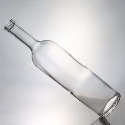 Bottiglia in vetro a collo lungo trasparente da 750 ml per whisky, champagne, brandy e liquori industriali
