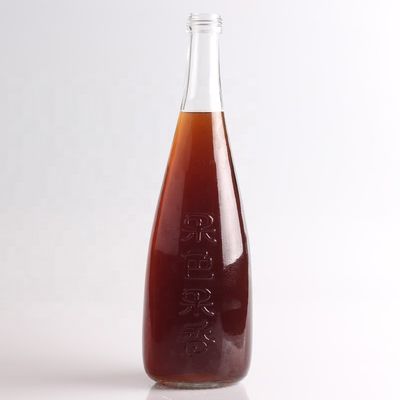 Color della bottiglia Vetro Super Flint trasparente 750 ml Bottiglia di vetro di succo con coperchio in alluminio