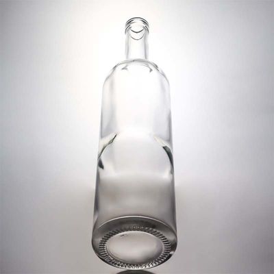 Bottiglia in vetro a collo lungo trasparente da 750 ml per whisky, champagne, brandy e liquori industriali