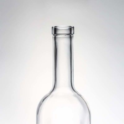 Bottiglia in vetro a collo lungo trasparente da 750 ml per whisky, champagne, brandy e liquori industriali
