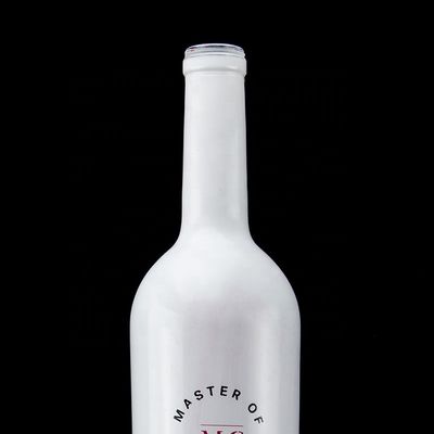 Bottiglia su misura 750 ml Vernice a spruzzo bianco Whisky Vodka Bottiglia di vetro vuota con sughero