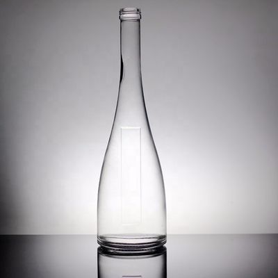 Bottiglia di vetro di acqua minerale trasparente rotonda da 700 ml a 350 ml su misura per bevande industriali