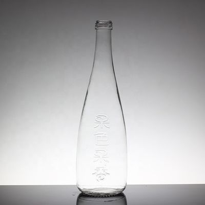 Bottiglia d'acqua in vetro da 500 ml per bevande molli con disegno trasparente e tappo a vite