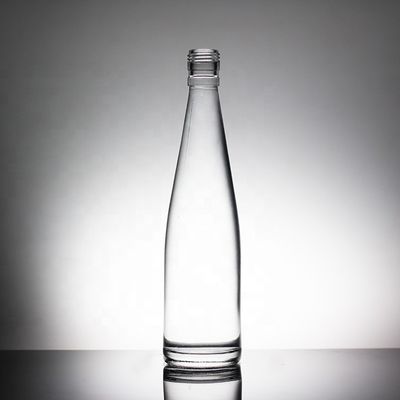 Bottiglia d'acqua in vetro da 500 ml per bevande molli con disegno trasparente e tappo a vite