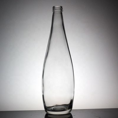 Bottiglia d'acqua in vetro da 500 ml per bevande molli con disegno trasparente e tappo a vite