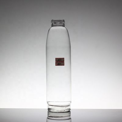 Bottiglia d'acqua in vetro da 500 ml per bevande molli con disegno trasparente e tappo a vite