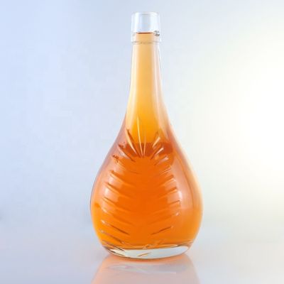 Bottiglie di vetro da 1 litro di champagne con stampa a schermo a decal e sigillamento a sughero opzione personalizzata