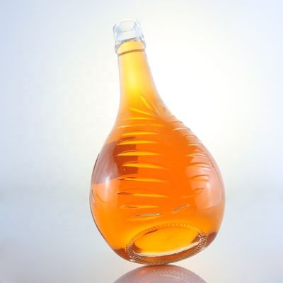 Bottiglie di vetro da 1 litro di champagne con stampa a schermo a decal e sigillamento a sughero opzione personalizzata