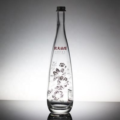 Bottina a tappo a vite di vetro trasparente su misura per succo o soda 330ml 500ml 750ml