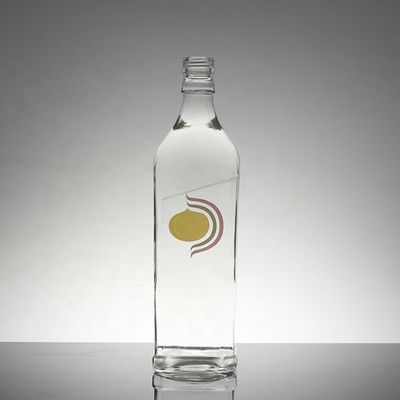 Bottina a tappo a vite di vetro trasparente su misura per succo o soda 330ml 500ml 750ml