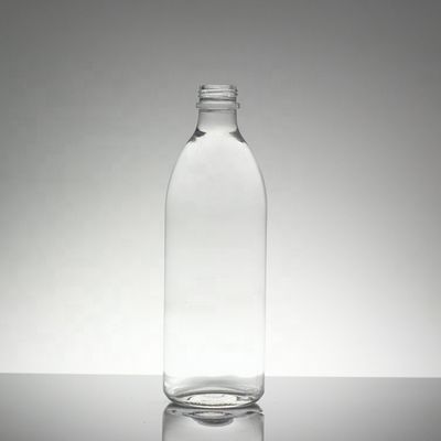 Bottina a tappo a vite di vetro trasparente su misura per succo o soda 330ml 500ml 750ml