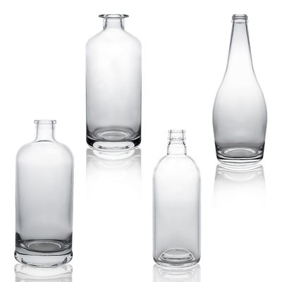Bottiglia di vetro Whisky Glass Vodka Gin Bottiglia di rum a sughero 375ml 500ml 700ml 750ml 1000ml