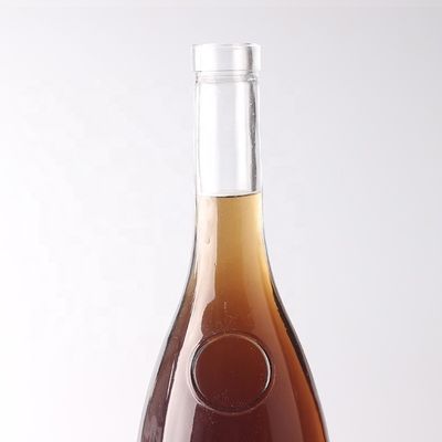 375ml Logo personalizzato inciso in forma di goccia di lacrima Bottiglia in vetro di gin rum con tappi per liquori