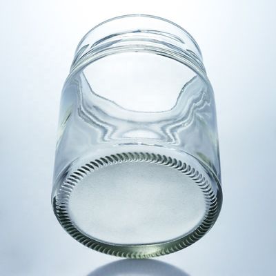 Vaso di miele di vetro rotondo a bocca larga da 500 ml con tappo metallico e materiale di base in vetro