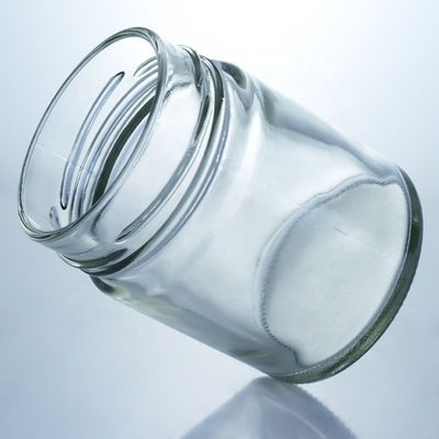 Vaso di miele di vetro rotondo a bocca larga da 500 ml con tappo metallico e materiale di base in vetro